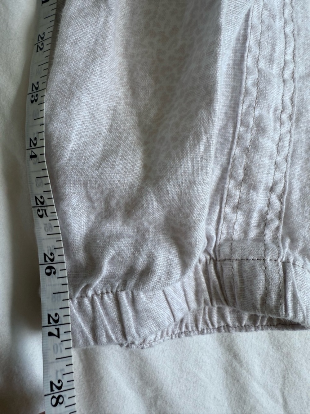 Athleta Cabo Linen Jogger Pants Beige Drawstring Ankle Size 10 - Picture 6 of 8